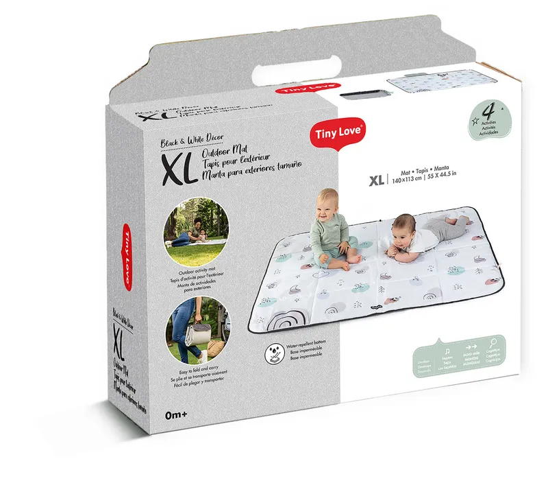 TINY LOVE TL12086000 Mata Edukacyjna / Podróżna XL DECOR Czarno/Biała