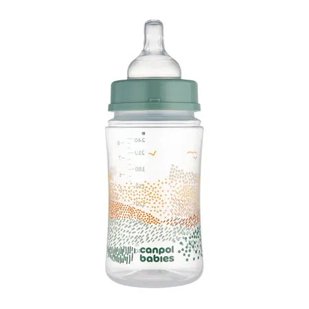 CANPOL 35/243 Butelka Antykolkowa EasyStart 240ml MOUNTAINS Green