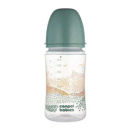 CANPOL 35/243 Butelka Antykolkowa EasyStart 240ml MOUNTAINS Green