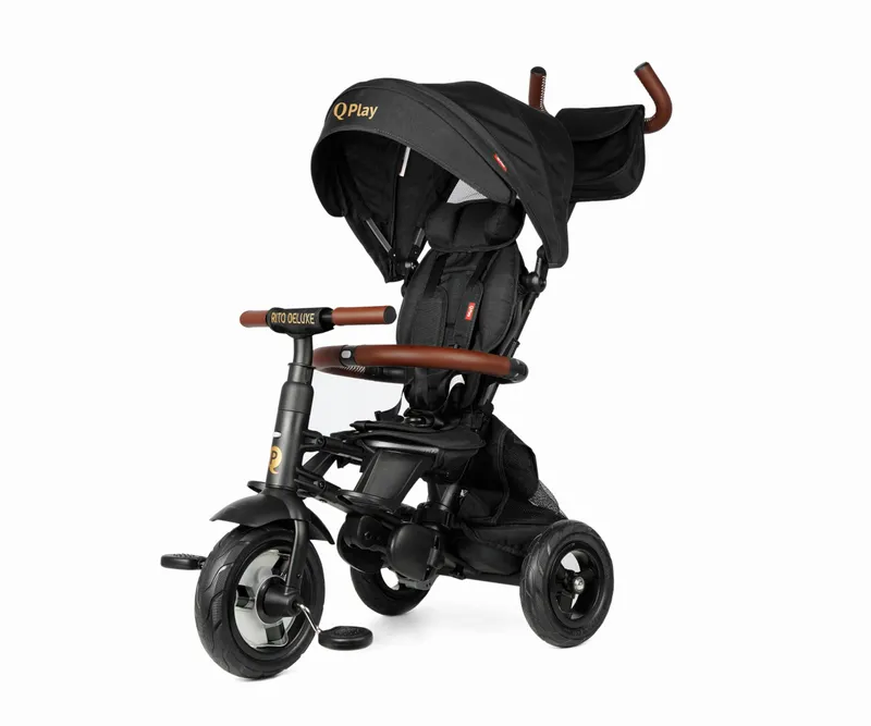 MILLY MALLY 5680 Qplay Rowerek Trójkołowy Rito Deluxe Rubber Black