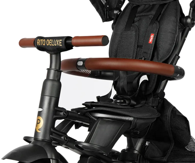 MILLY MALLY 5680 Qplay Rowerek Trójkołowy Rito Deluxe Rubber Black