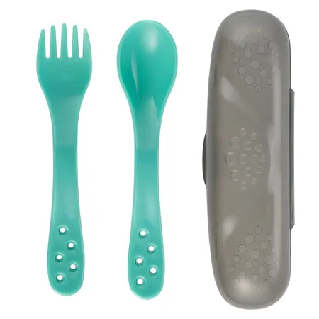 CANPOL 74/019 Zestaw Sztućców Dla Dziecka Turkus