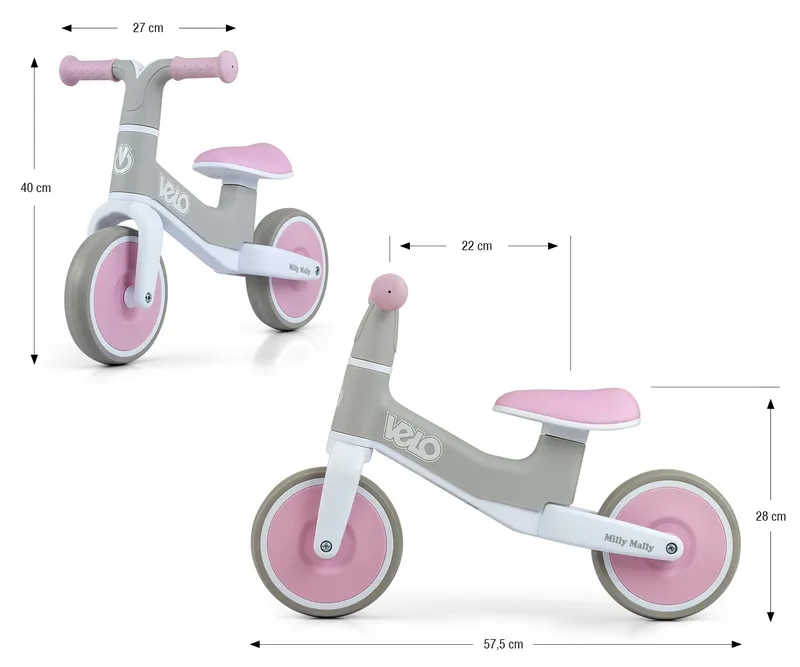 MILLY MALLY 5481 Rowerek Biegowy Velo Pink