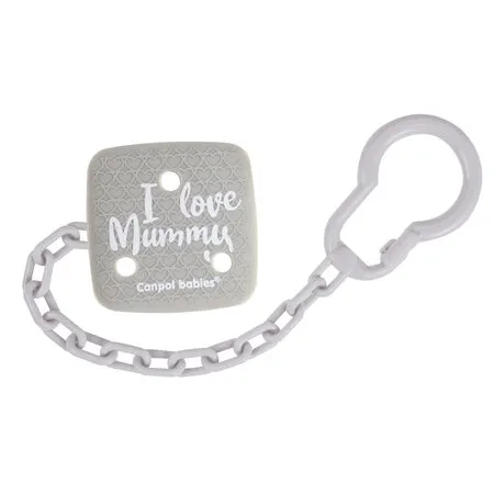 CANPOL 2/434 Łańcuszek Do Smoczka Love Mummy - Szary