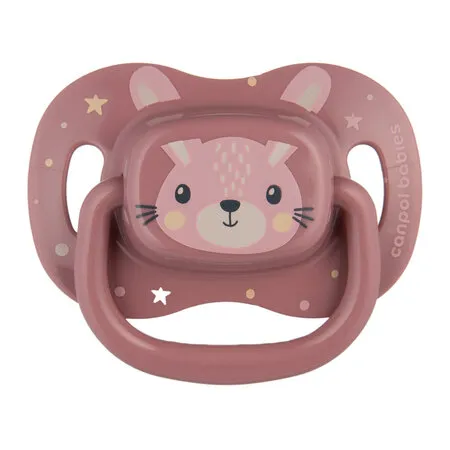 CANPOL 34/926 Smoczek Uspokajający Silikonowy 18+ Symetryczny Cute Animals - Różowy