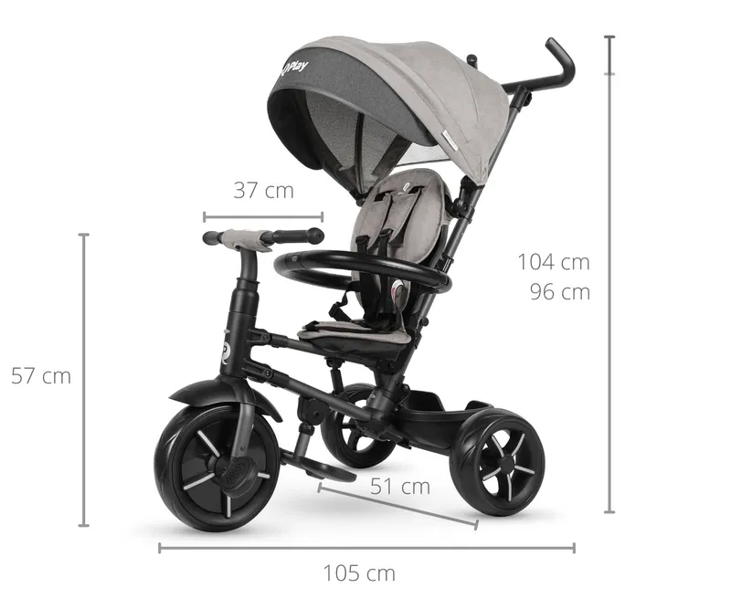 MILLY MALLY 4535 Qplay Rowerek Trójkołowy Rito Star Grey