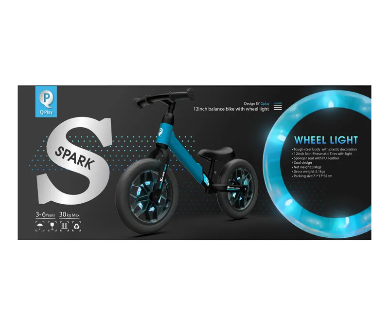 MILLY MALLY 3871 Qplay Rowerek Biegowy Spark Blue