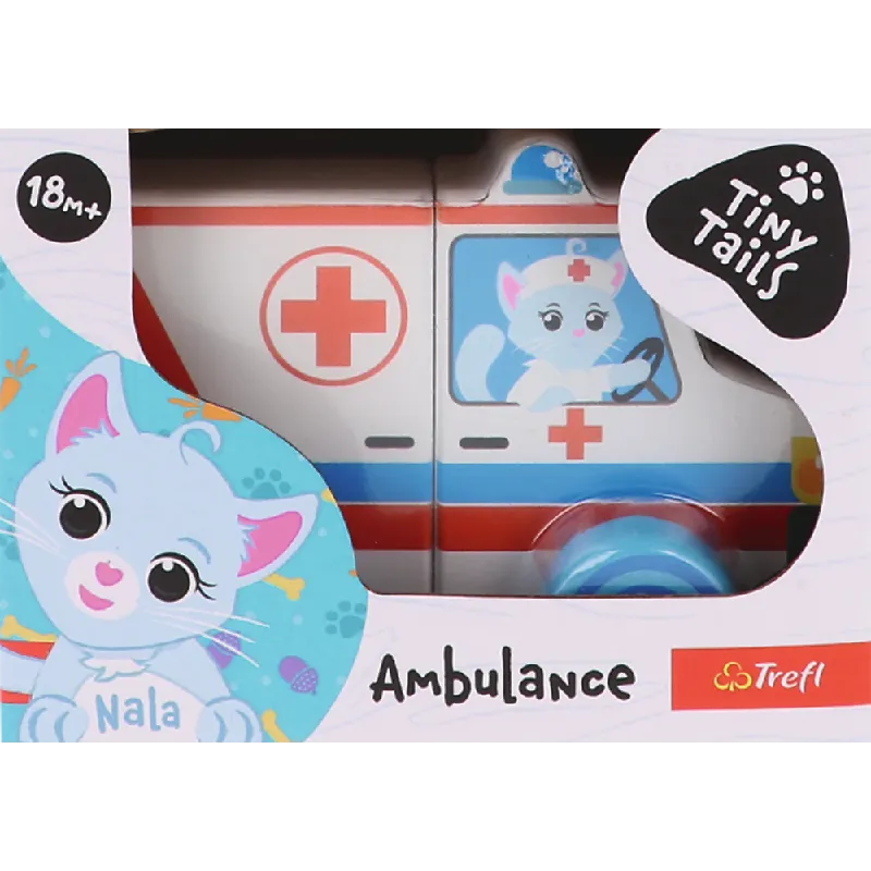 TREFL 61787 Zabawka Drewniana Magnetic Wehicle - Ambulance Tiny Tails
