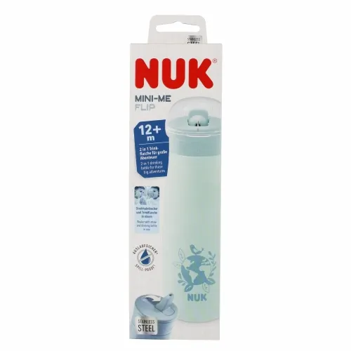 NUK 225328 Kubek Ze Stali Nierdzewnej 500ml Mini +12M Glob