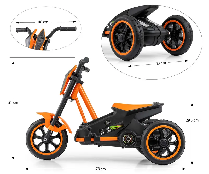 MILLY MALLY 5721 Gokart Na Pedały Rider Orange