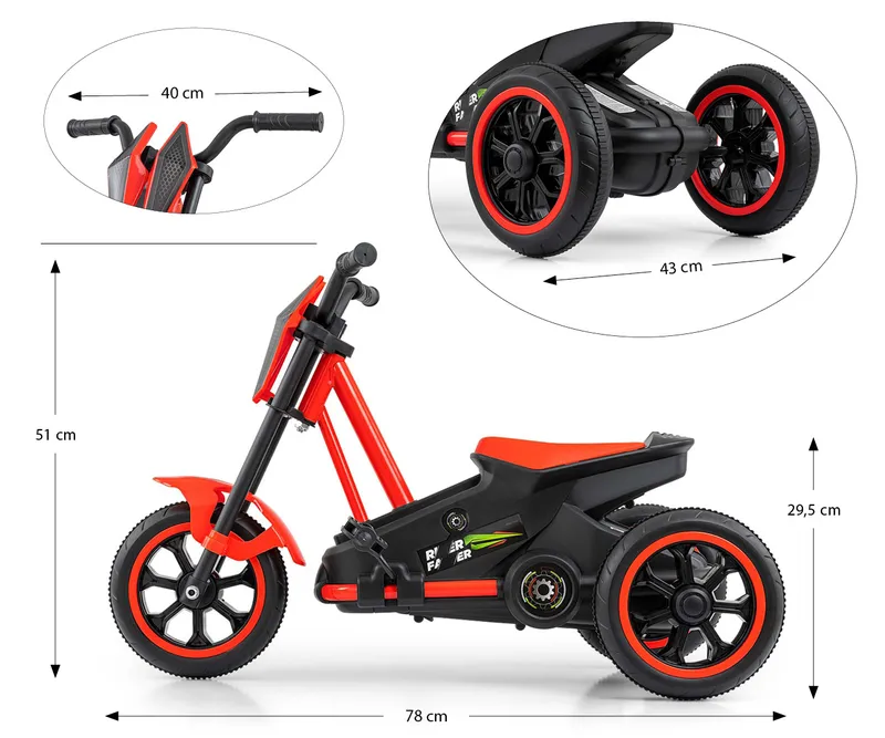 MILLY MALLY 5719 Gokart Na Pedały Rider Red