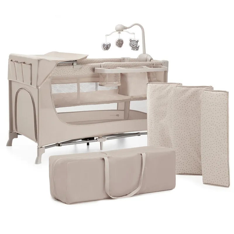 KINDERKRAFT Łóżeczko Turystyczne JOY 2 Z Akcesoriami BEIGE