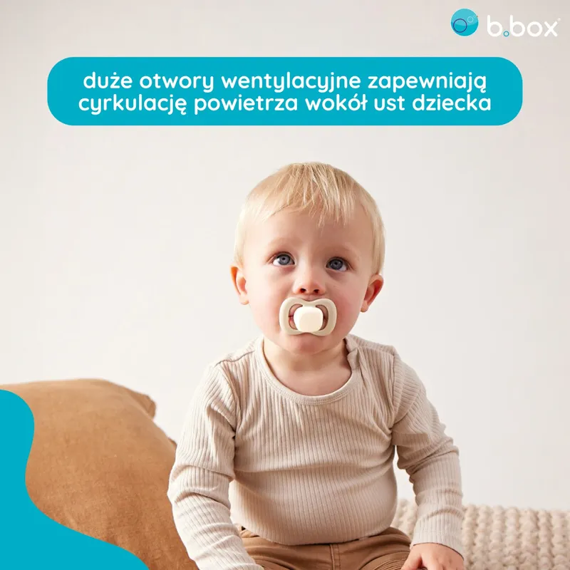 B.BOX BB300811 Smoczek Silikonowy Symetryczny 6M+ 2 szt Glow In The Dark Róż/Latte