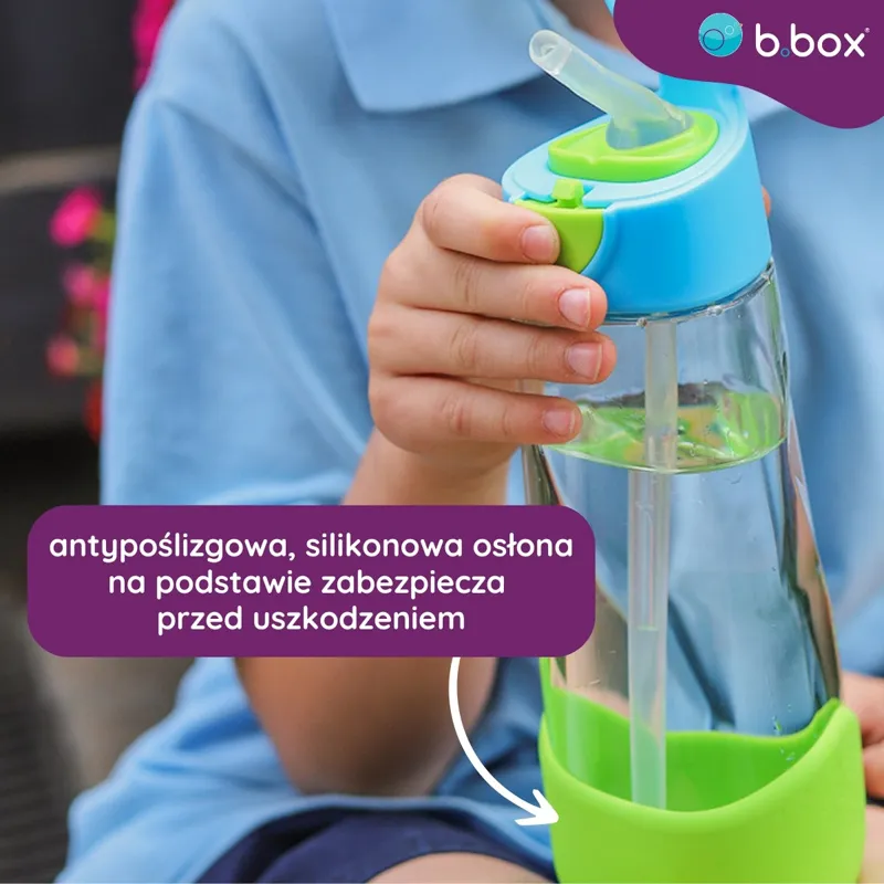B.BOX BB00221 Butelka Na Wodę Tritanowa Ze Słomką 600 ml Strawberry Shake