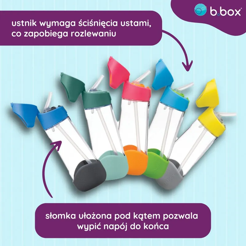 B.BOX BB00221 Butelka Na Wodę Tritanowa Ze Słomką 600 ml Strawberry Shake