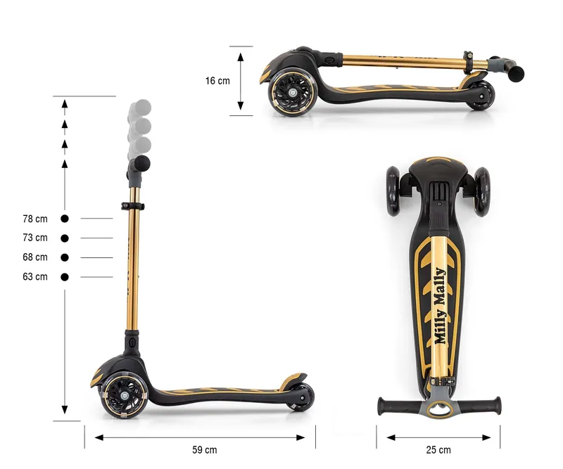 MILLY MALLY 5924 Hulajnoga SCOOTER Boogie Golden
