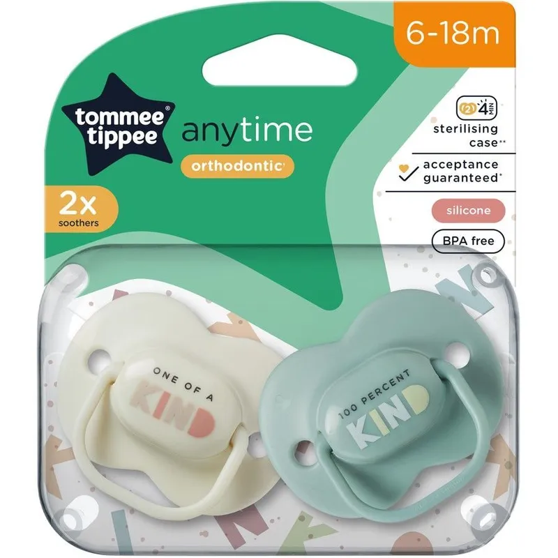TOMMEE TIPPEE TTP433544 Smoczek Uspokajający ANY TIME 6-18M 2PAK