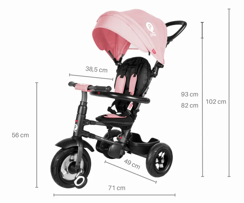 MILLY MALLY 5692 Qplay Rowerek Trójkołowy Rito Rubber Pink