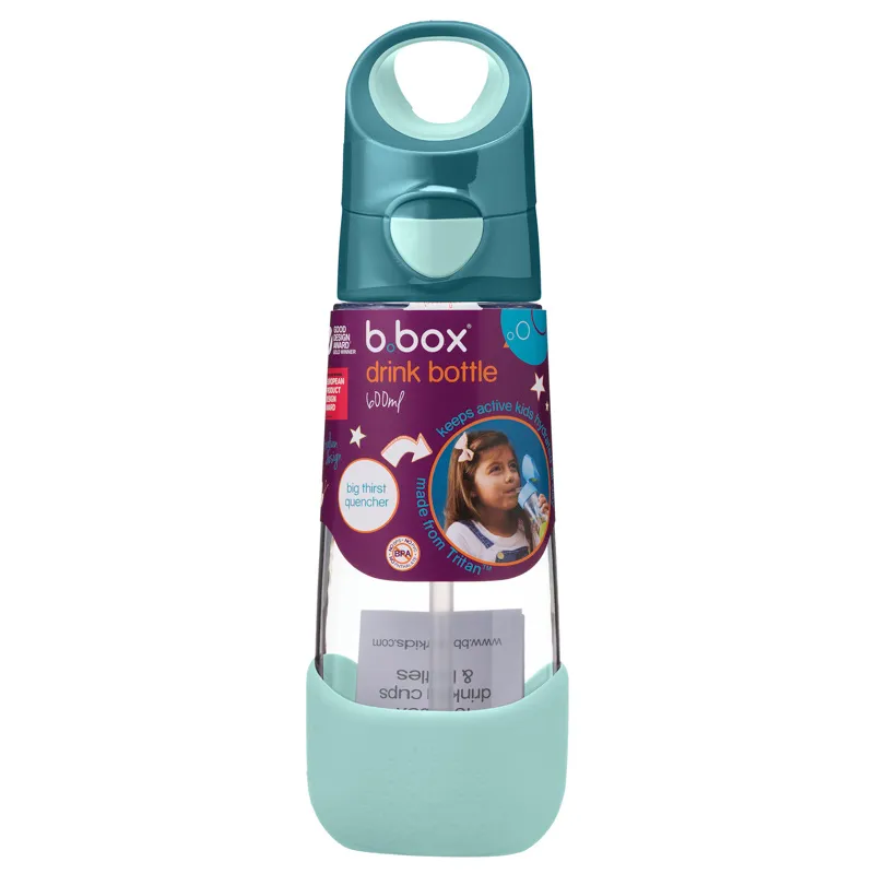 B.BOX BB500507 Butelka Na Wodę Tritanową Ze Słomką 600ml Emerald Forest