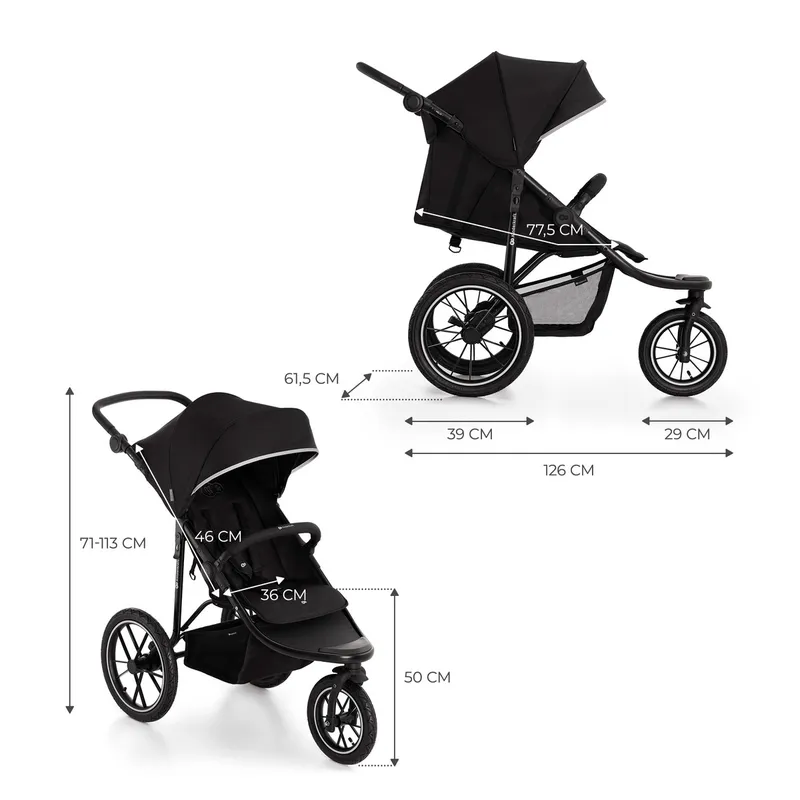 KINDERKRAFT Wózek Spacerowy Helsi 2 Black
