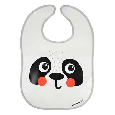 CANPOL 9/232_WHI Śliniak Zmywalny Z Kieszenią BabiesBoo Panda
