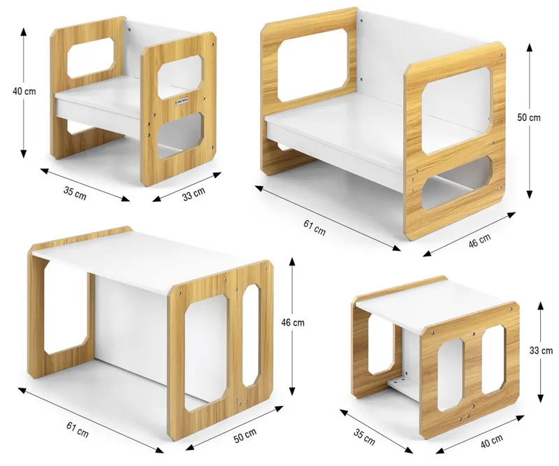 MILLY MALLY 6094 Zestaw Mebli Stella 3w1 Natural