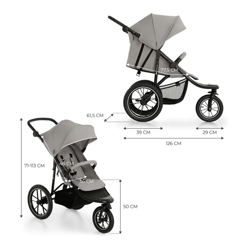 KINDERKRAFT Wózek Spacerowy Helsi 2 Grey