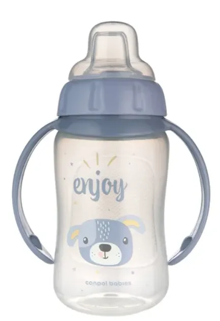 CANPOL 56/512_BLU2 Kubek Treningowy Z Miękkim Ustnikiem 320 ml CUTE ANIMALS