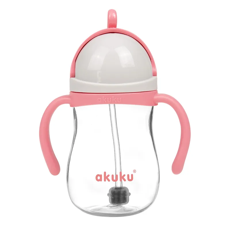AKUKU A0676 Bidon Ze Słomką Z Odważnikiem - Różowy