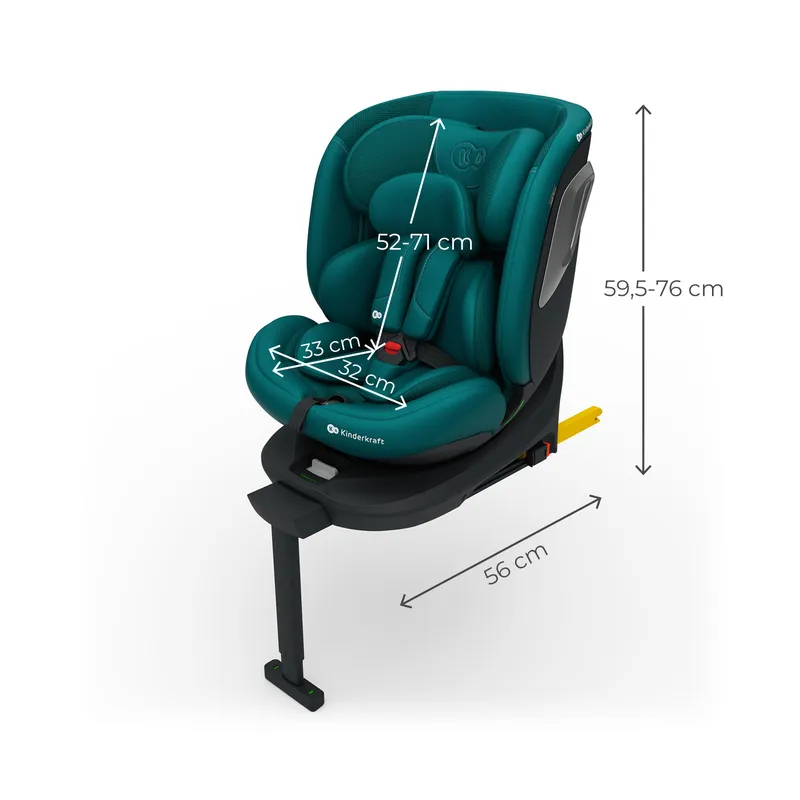 KINDERKRAFT Fotelik Samochodowy I-360 2 PLUS I-Size Green