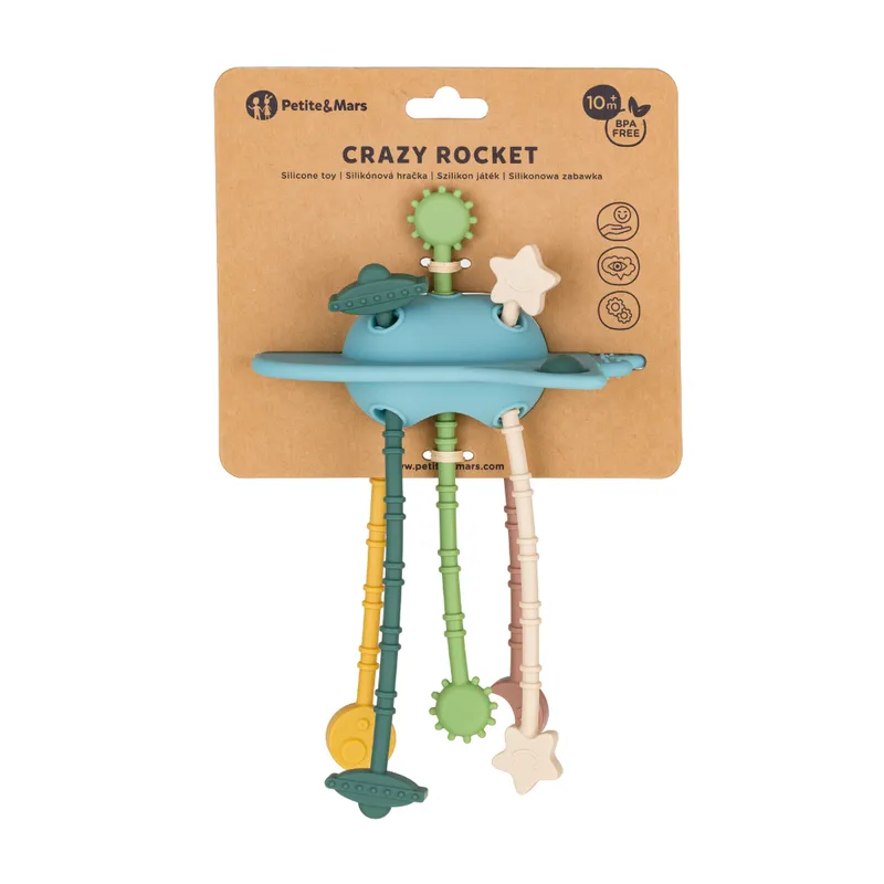 PETITE&MARS 579767 Silikonowa Zabawka Sensoryczna Crazy Rocket Frosted Sky