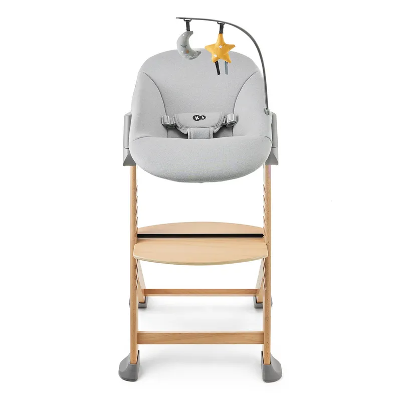 KINDERKRAFT Krzesełko Do Karmienia ENOCK + Bujaczek CALMEE GREY 26466