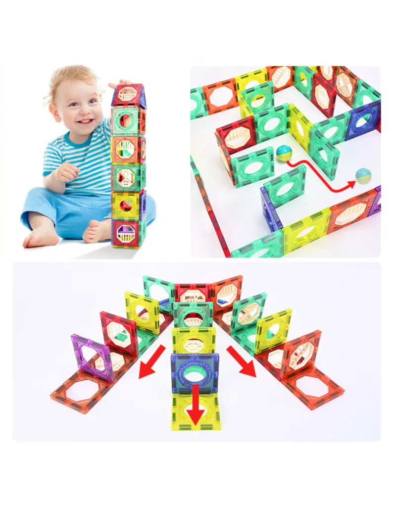 WOOPIE 54955 Klocki Magnetyczne Tor Kulkowy 126 el