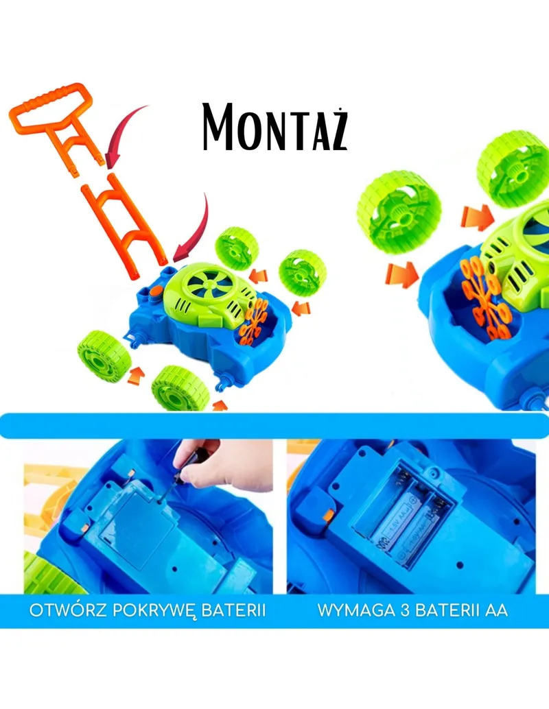 WOOPIE 506430 Kosiarka Bańki Mydlane Dźwięki / Płyn