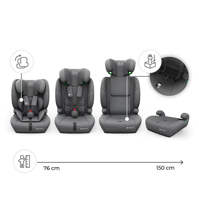 KINDERKRAFT Fotelik Samochodowy COMFORT UP 2 PLUS I-Size Grey