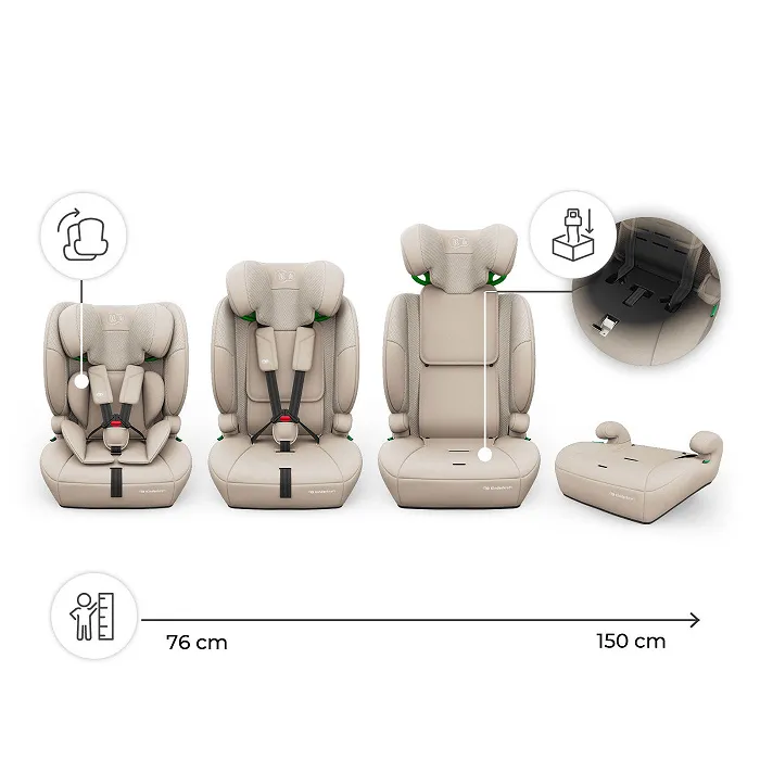 KINDERKRAFT Fotelik Samochodowy COMFORT UP 2 PLUS I-Size Beige