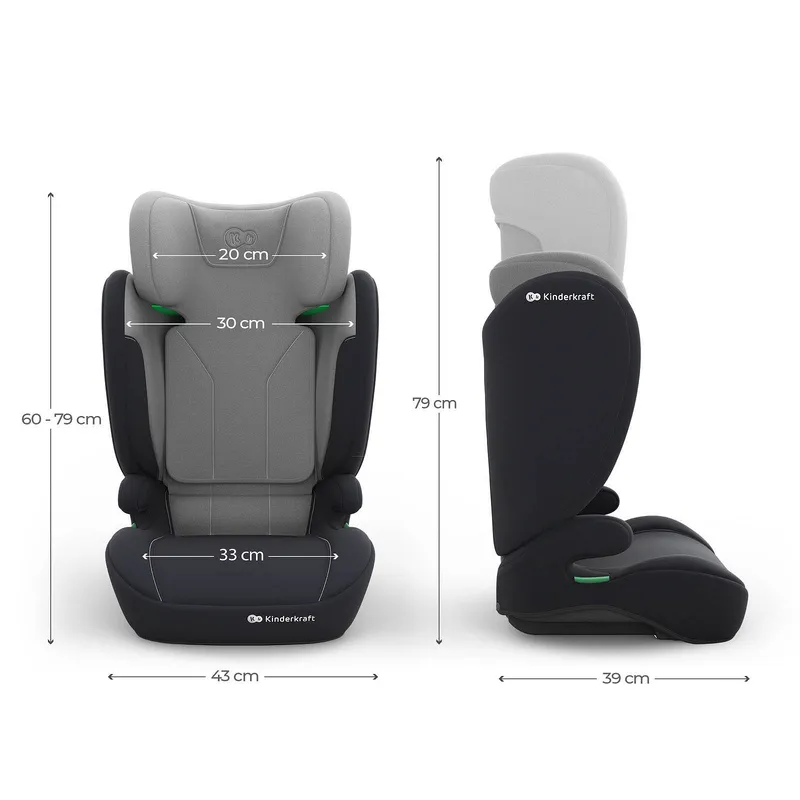 KINDERKRAFT Fotelik Samochodowy I-SPARK 2 PLUS I-Size Grey