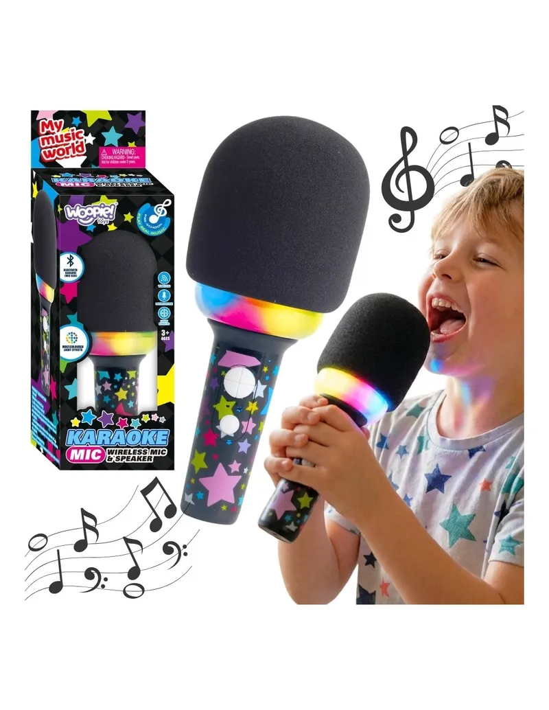 WOOPIE 58861 Bezprzewodowy Mikrofon Do Karaoke - Czarny