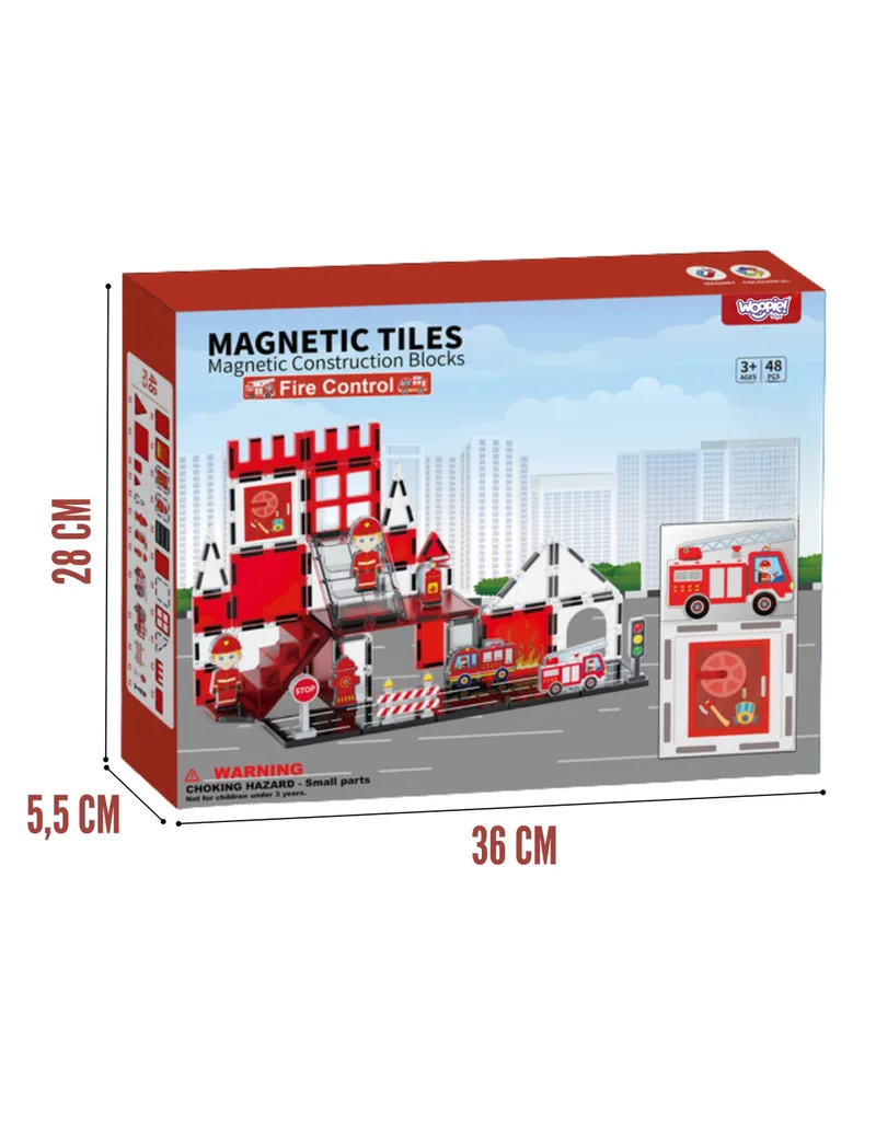 WOOPIE 55013 Klocki Magnetyczne Straż Pożarna 48 el