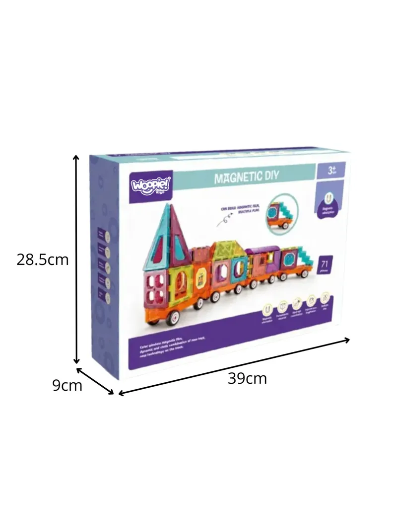WOOPIE 56010 Klocki Magnetyczne 3D Pociąg 71 el