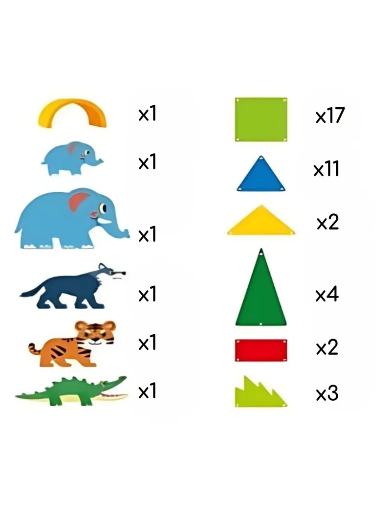 WOOPIE 558600 Klocki Magnetyczne 3D Dżungla 45 el
