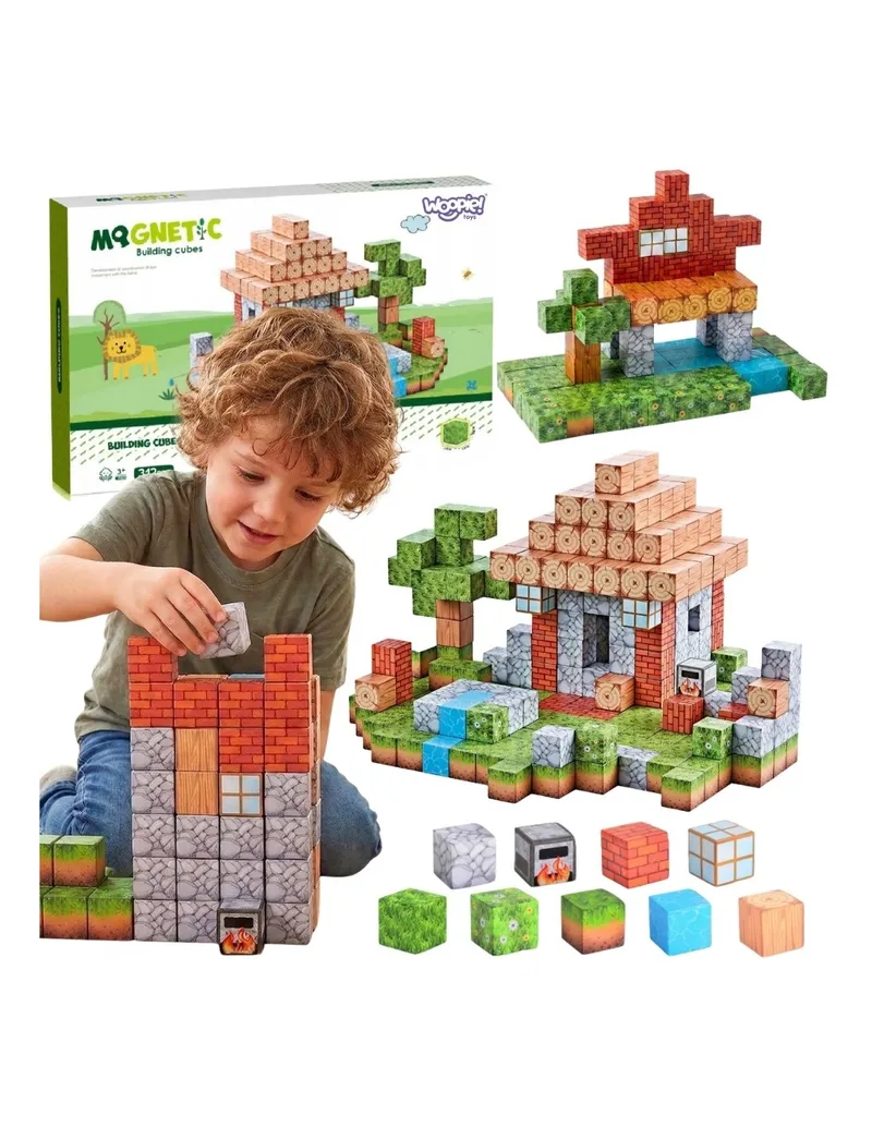 WOOPIE 55976 Klocki Magnetyczne Konstrukcyjne Świat Klocków 108 el