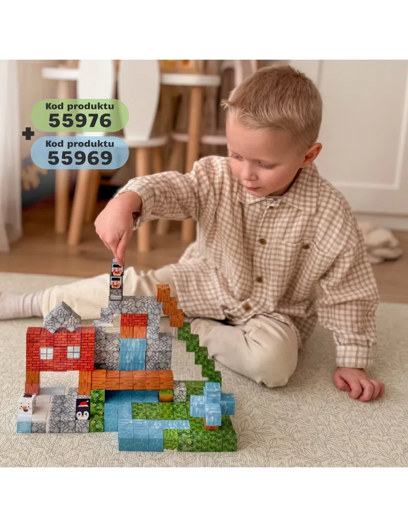 WOOPIE 55976 Klocki Magnetyczne Konstrukcyjne Świat Klocków 108 el