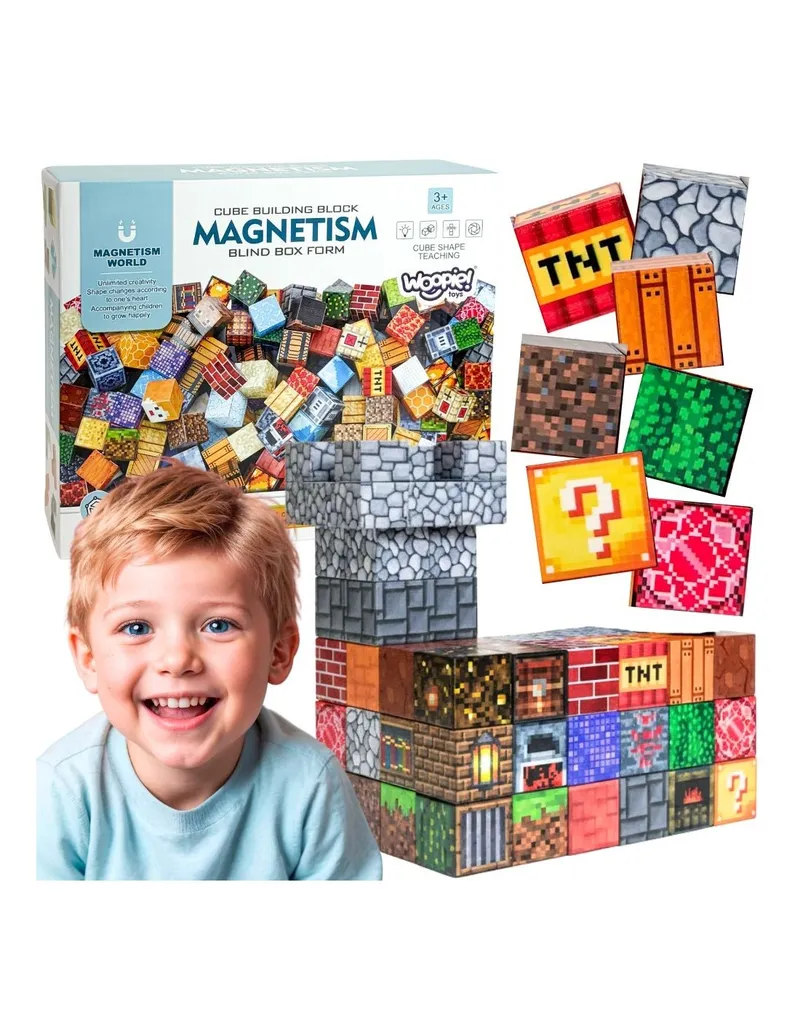 WOOPIE 55914 Klocki Magnetyczne Konstrukcyjne Sześciany 3D 63 el