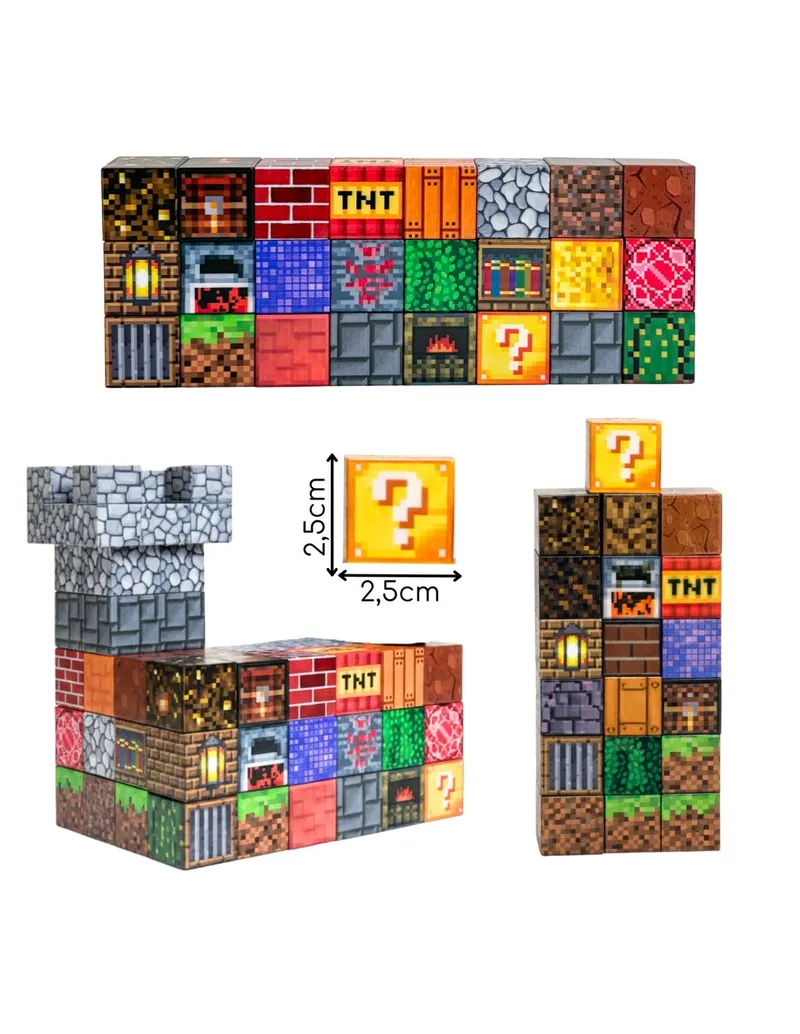 WOOPIE 55914 Klocki Magnetyczne Konstrukcyjne Sześciany 3D 63 el