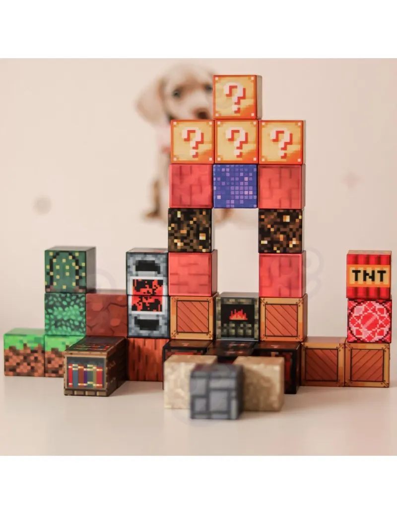 WOOPIE 55914 Klocki Magnetyczne Konstrukcyjne Sześciany 3D 63 el