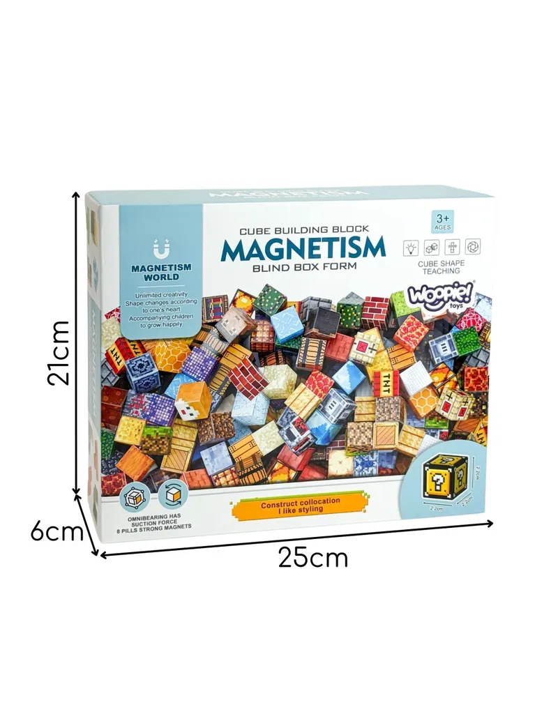 WOOPIE 55914 Klocki Magnetyczne Konstrukcyjne Sześciany 3D 63 el