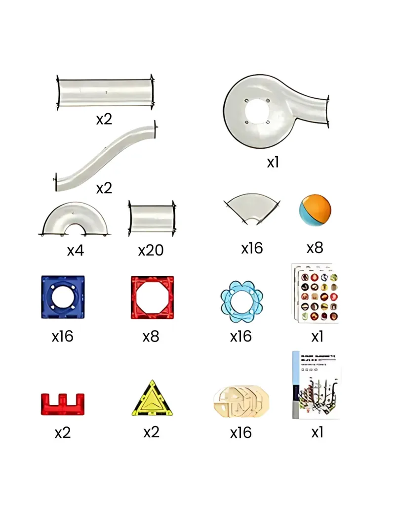 WOOPIE 55945 Klocki Magnetyczne Tor Kulkowy 113 el