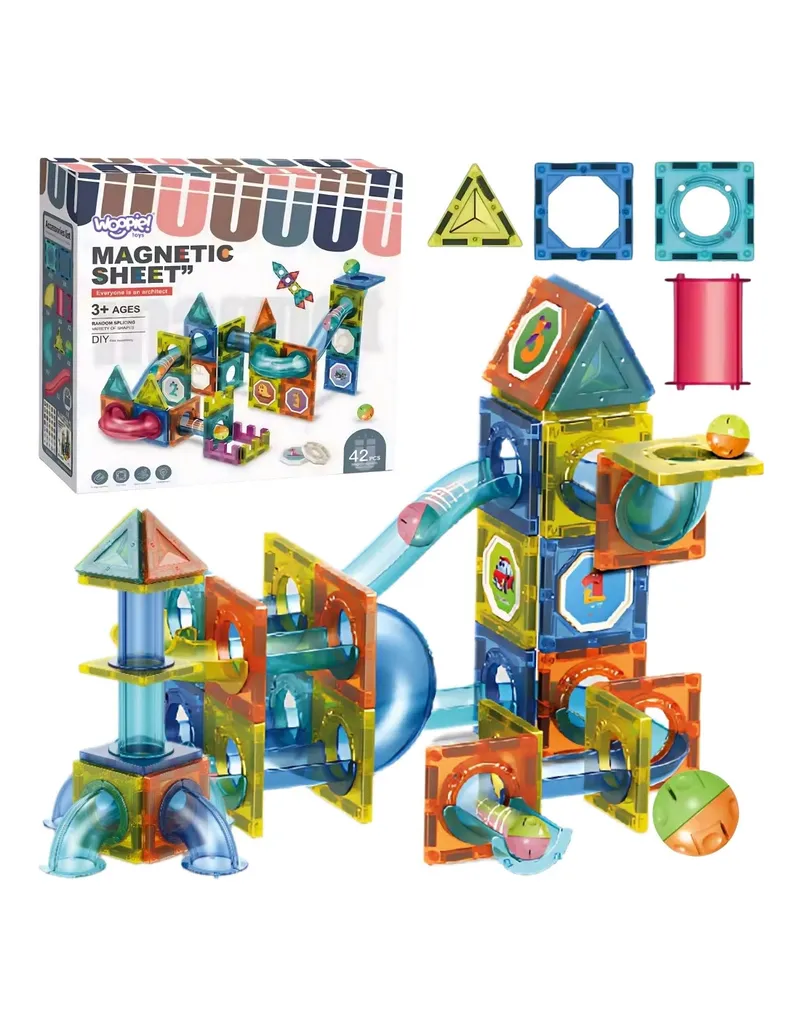 WOOPIE 54917 Klocki Magnetyczne Tor Kulkowy 42 el
