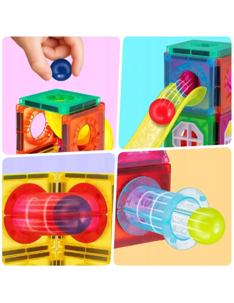 WOOPIE 54917 Klocki Magnetyczne Tor Kulkowy 42 el